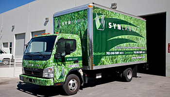 image of synlawn box truck with graphics