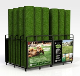 image of synlawn artificial grass display at lowe's home 