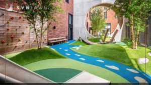 SYNLawn New York Rooftop artificial turf maze