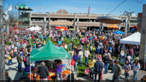 SYNLawn artificial grass commercial shopping center common area
