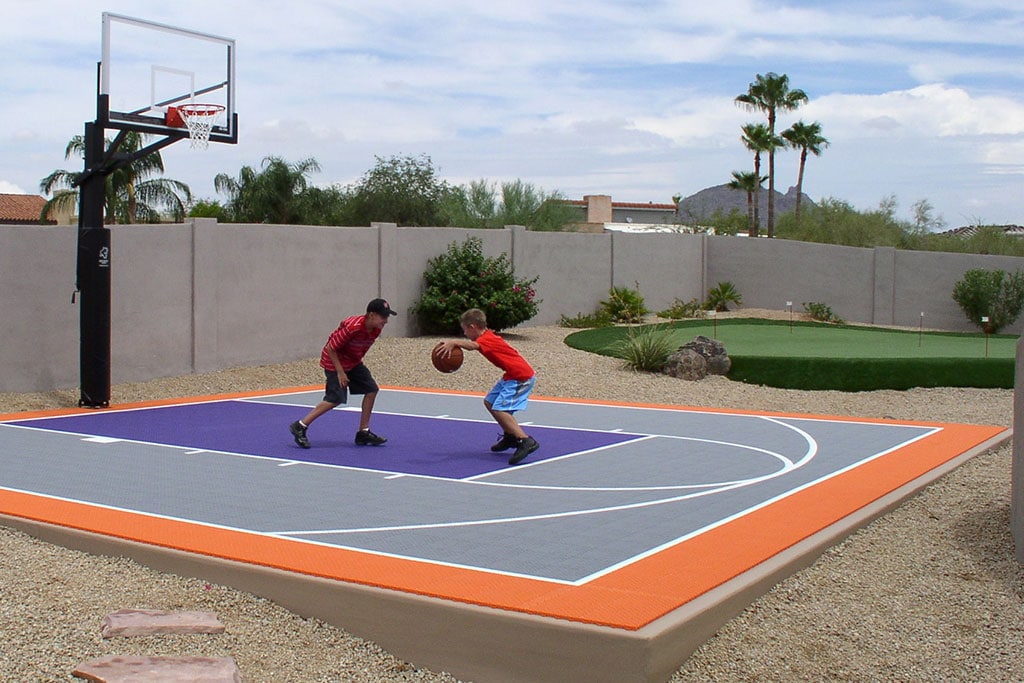 backyard basketball court system