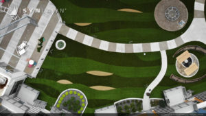 image of SYNLawn Michigan Detroit City Club Apartments Multi-Family Condos Outdoor Courtyard with Artificial Grass Terrace