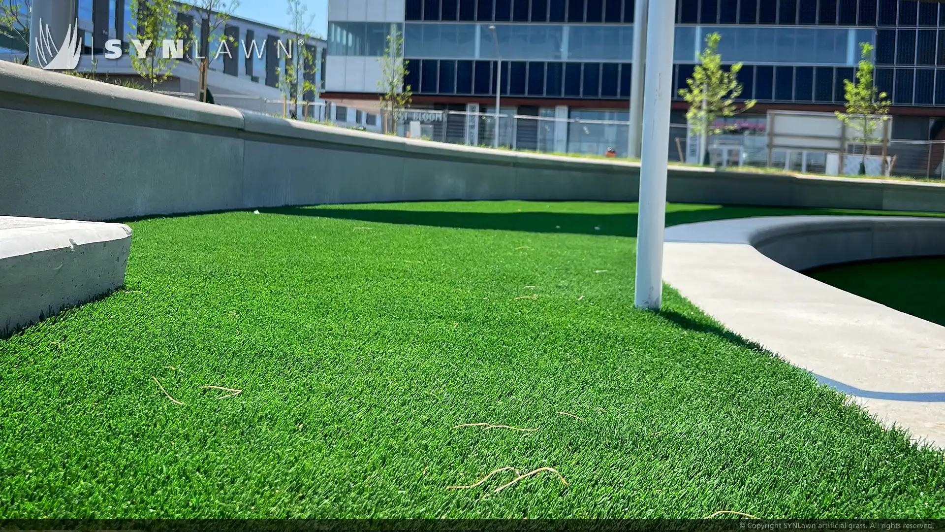 image of SYNLawn artificial grass at West 5 net zero community amphitheater London Toronto Ontario